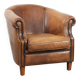 Comfortable club chair made of sheepskin leather