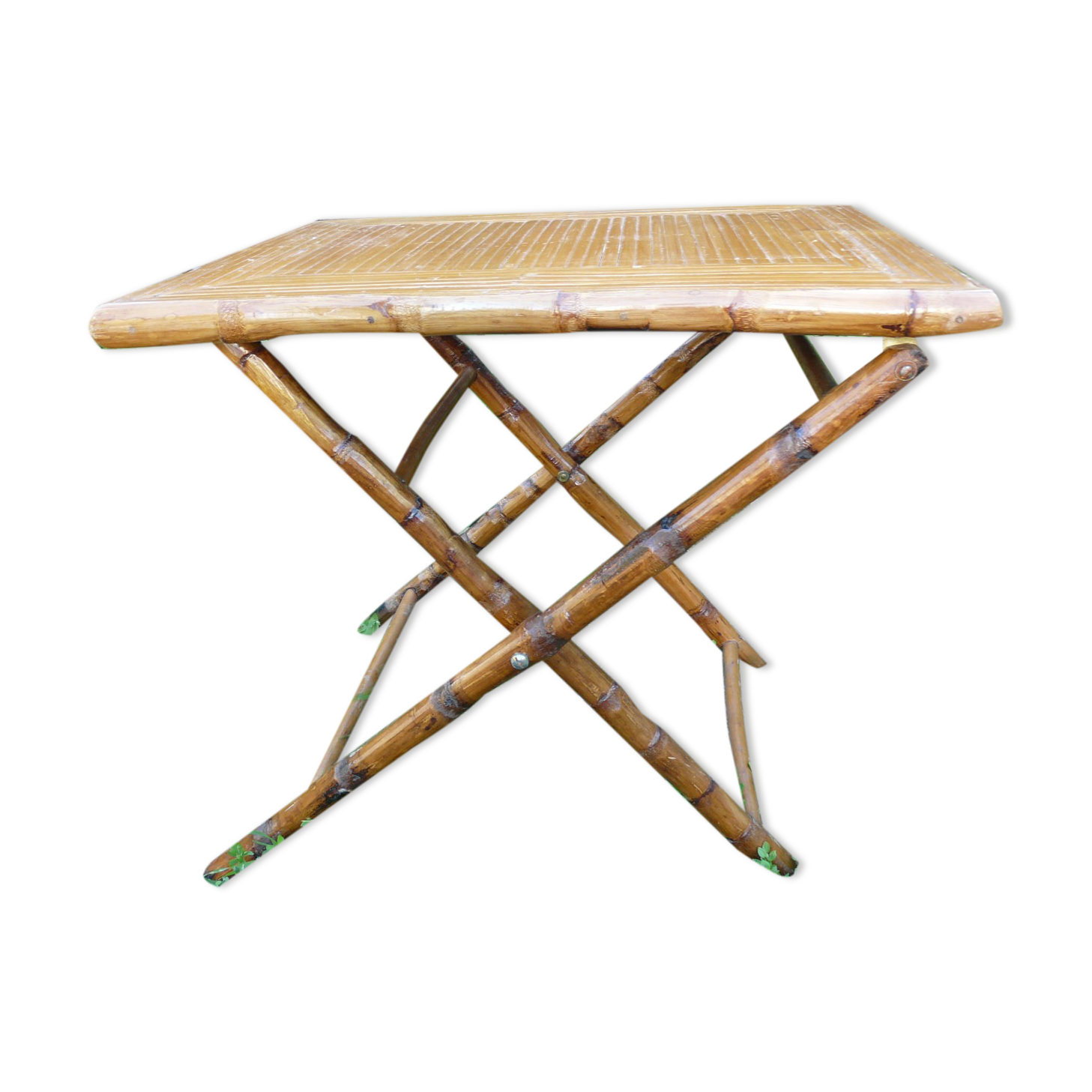 vintage 1960s bamboo side table