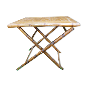 Table d'appoint vintage en bambou