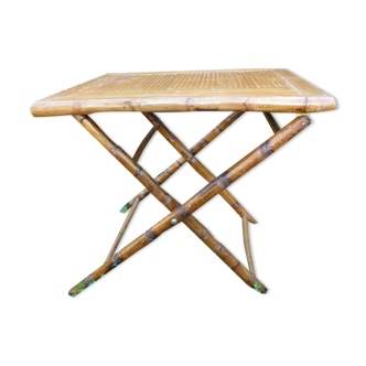 Table d'appoint vintage en bambou années 60