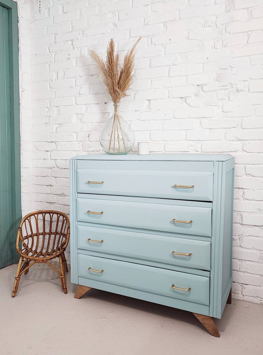 Blue vintage chest of drawers