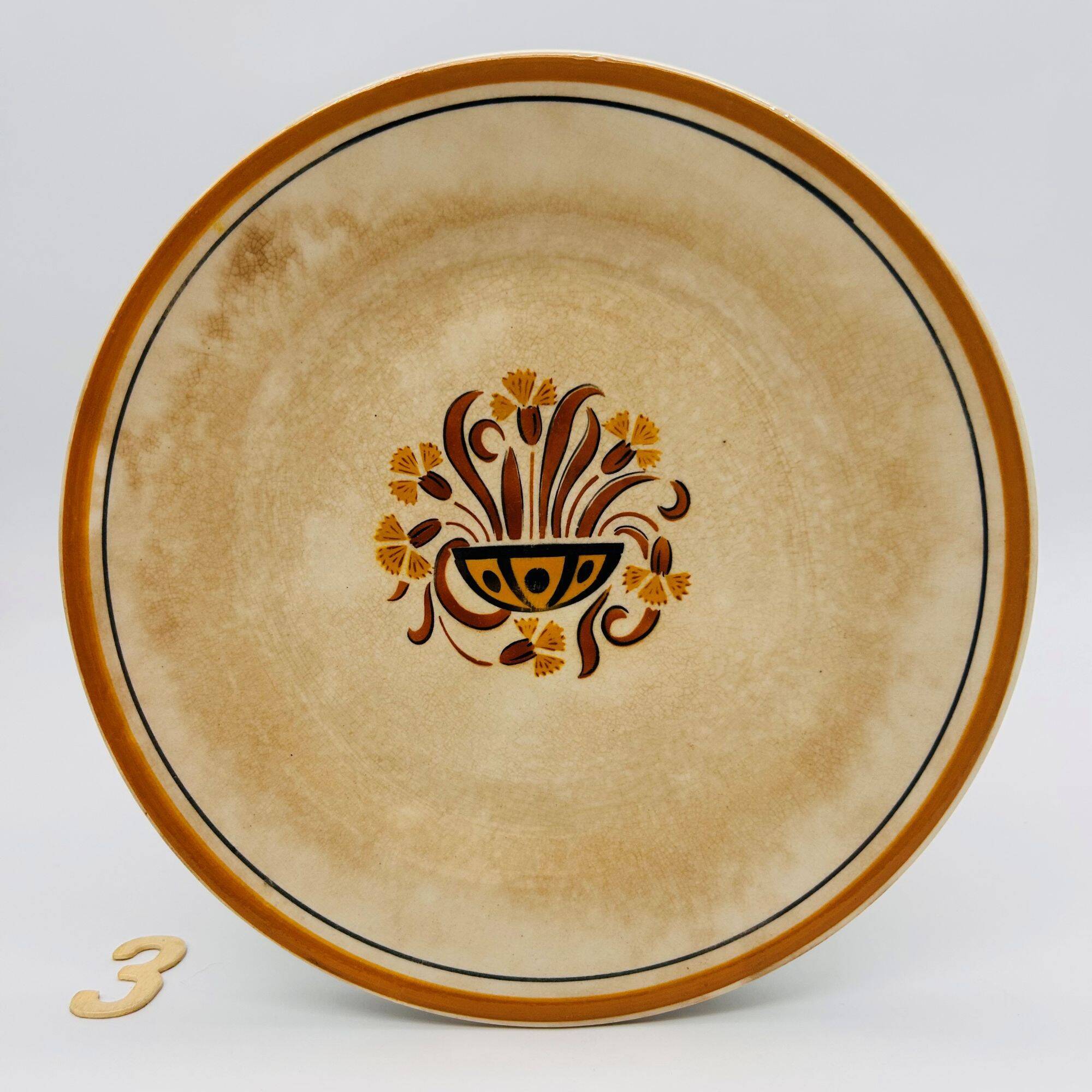 6 dessert plates, Creil and Montereau – Pansy model.
