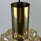 60er 70er Jahre Deckenlampe Glashütte Limburg Germany Glas & Messing Space