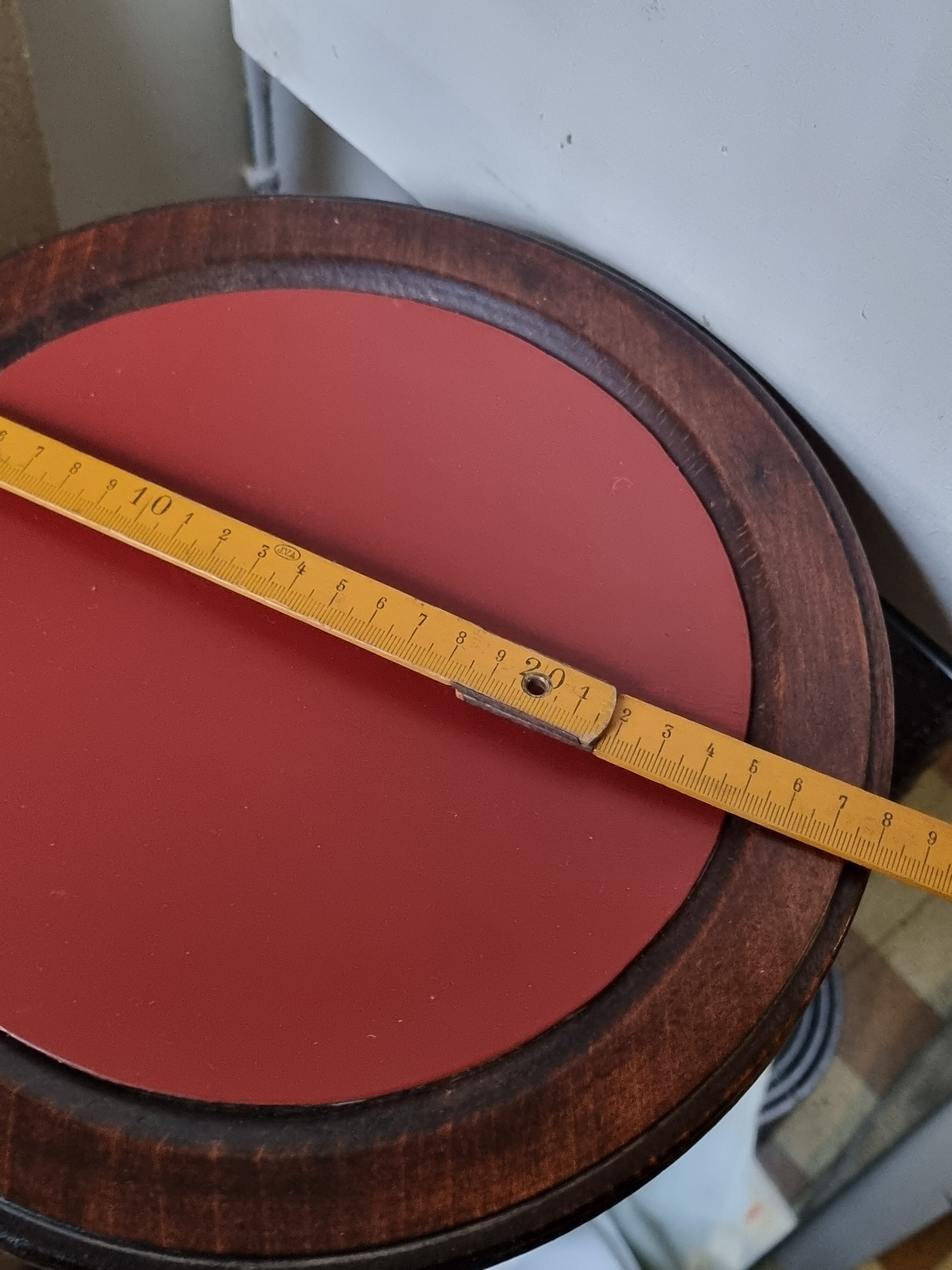 Wooden plant holder column turned "press screw" in solid oak, 92 cm