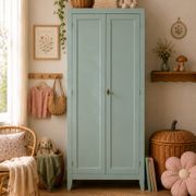 Armoire parisienne vintage bleu vert grisé
