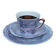 Vintage Marble Purple & Gold Interior Porcelain Coffee/Tea Trio -