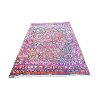 Tapis d'orient vintage fait main chiraz mecca persan 243 x 170 cm