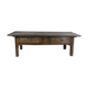 Rustic coffee table with two belt pulls