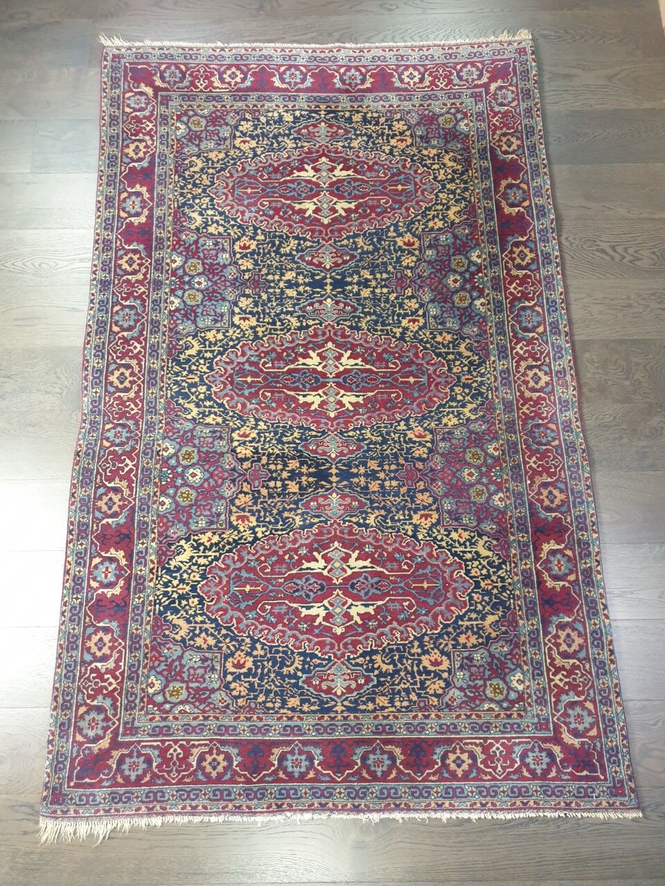Antique handmade indian amritsar rug