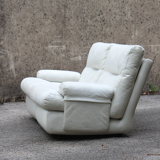 Ligne Roset white leather sofa