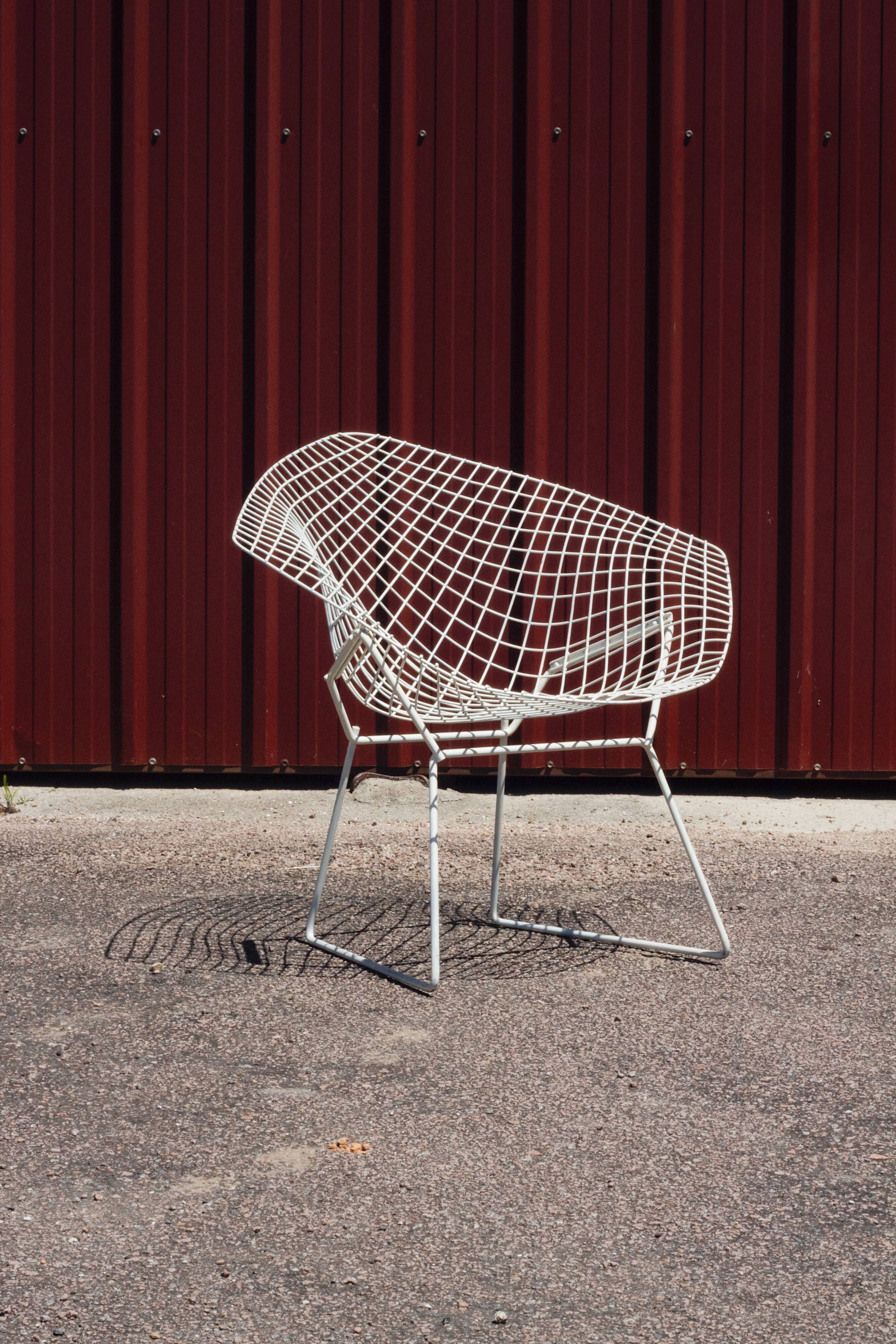 Fauteuil Diamond Chair blanc, Harry Bertoia, 1960