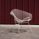 Fauteuil Diamond Chair blanc, Harry Bertoia, 1960