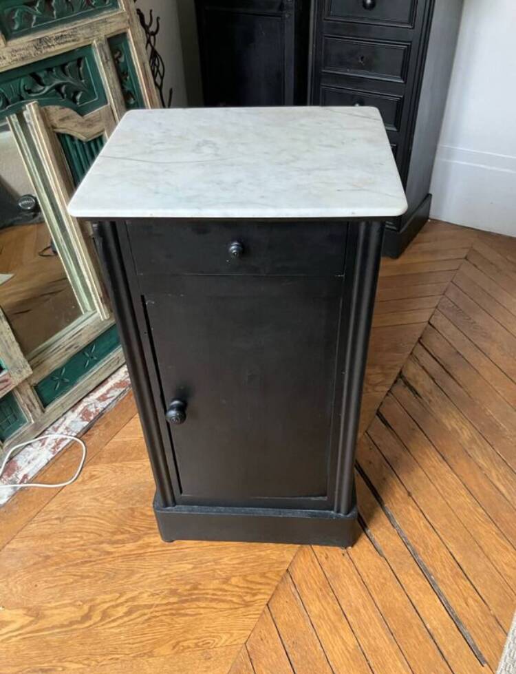 Commode avec plateau en marbre blanc