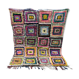 Tapis multicolor en tissu boucherouite 156x190cm