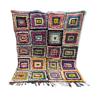 Multicolor carpet in boucherouite fabric 156x190cm