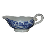 Porcelaine Lunéville- saucière paysage bleu