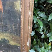 Mantelpiece mirror with bergère