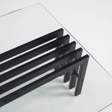 Table basse à cadre en bois, Italie, années 1970