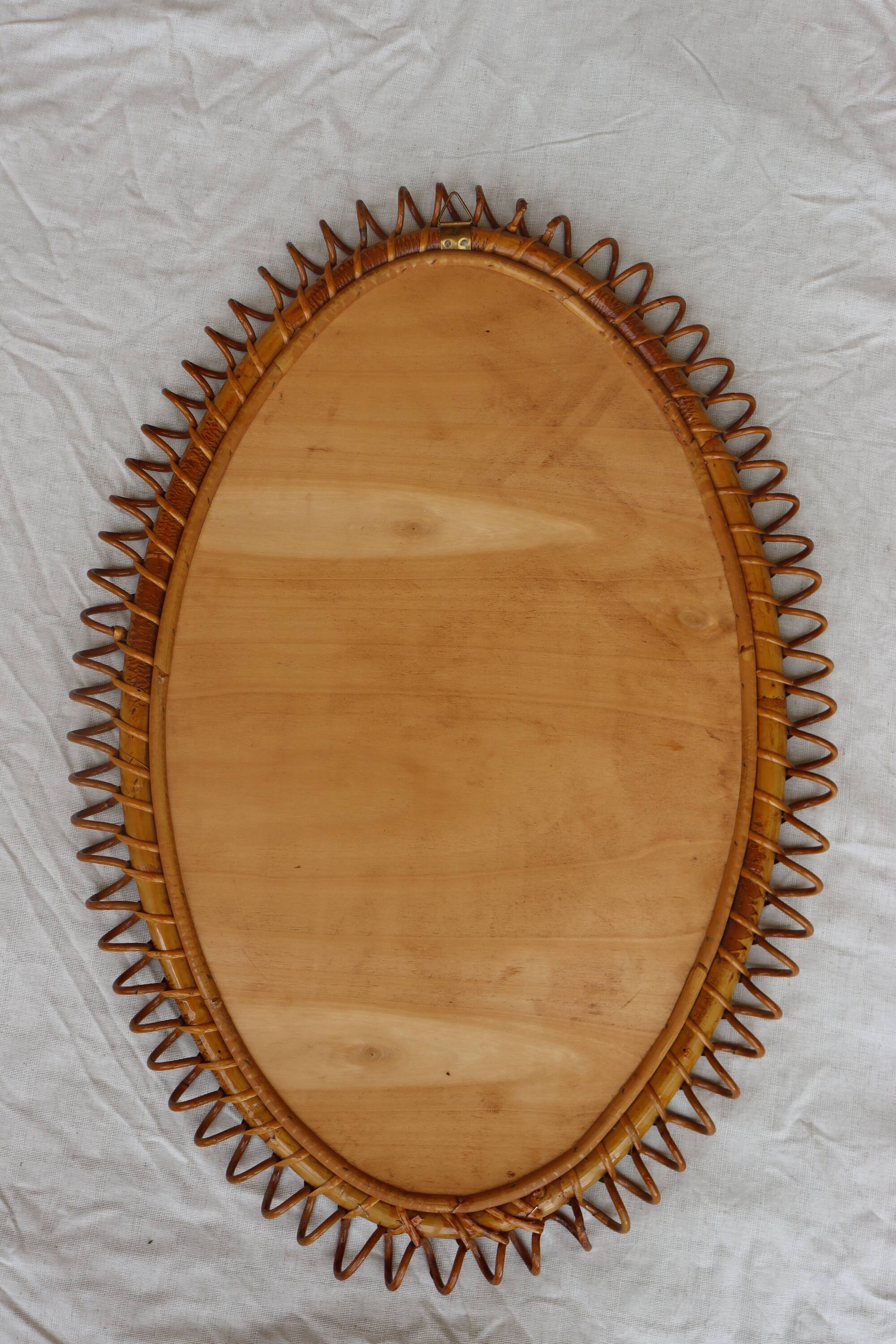 Italian rattan mirror 60's