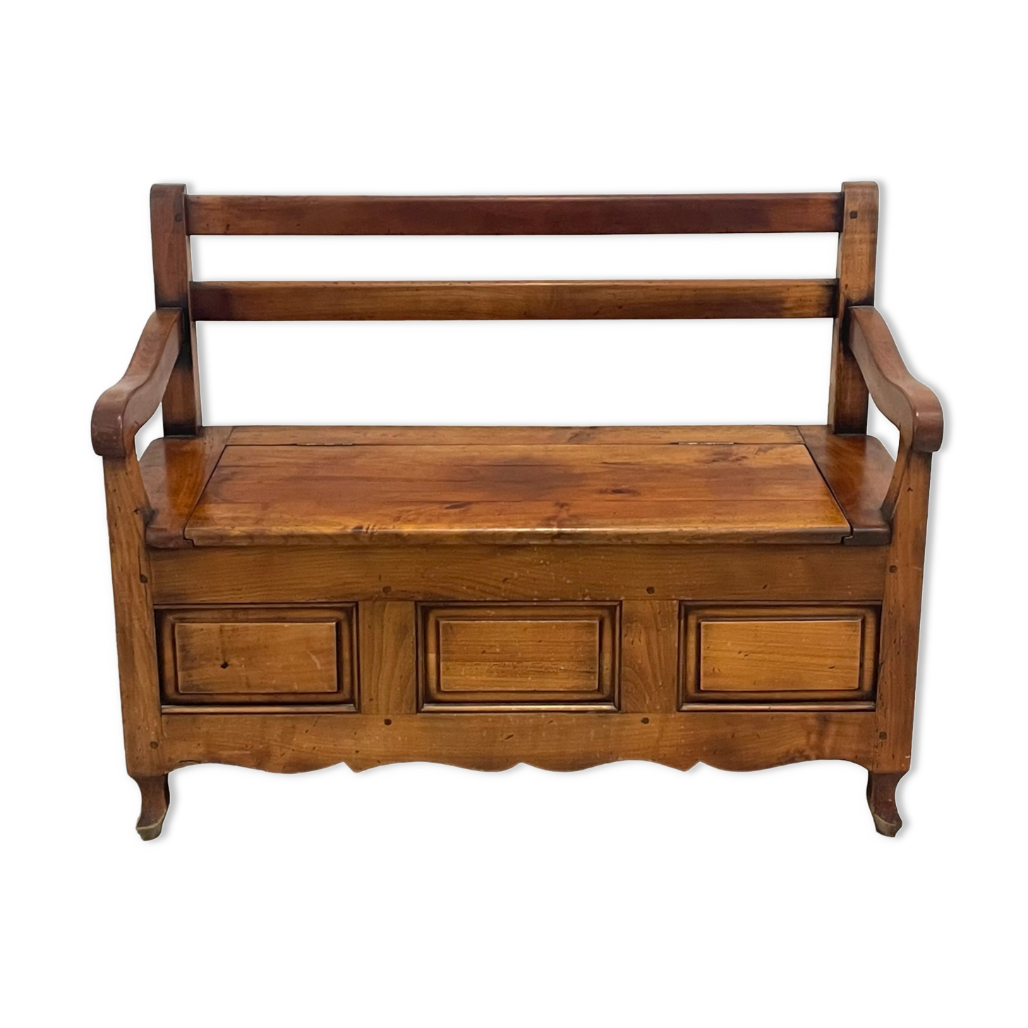 Rustic fruit wood chest bench, children's room