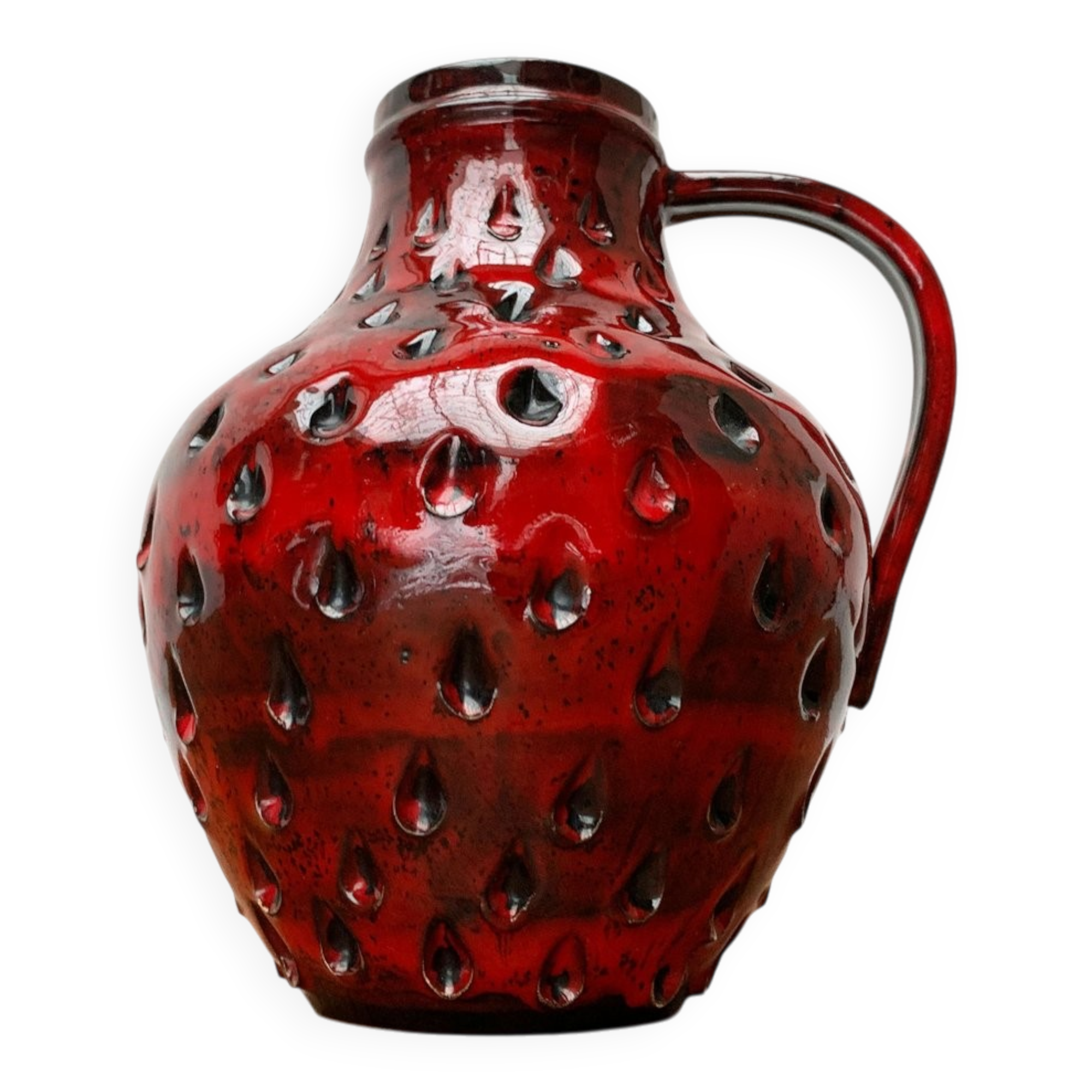 Strawberry pottery vase by Fratelli Fanciullacci for Bitossi, 1960s.