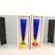 Pair of Blue Murano Glass Flutes by Bisazza & Rotella, Italy 2000