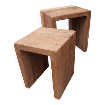 Two Brutalist nesting tables, Flamant house