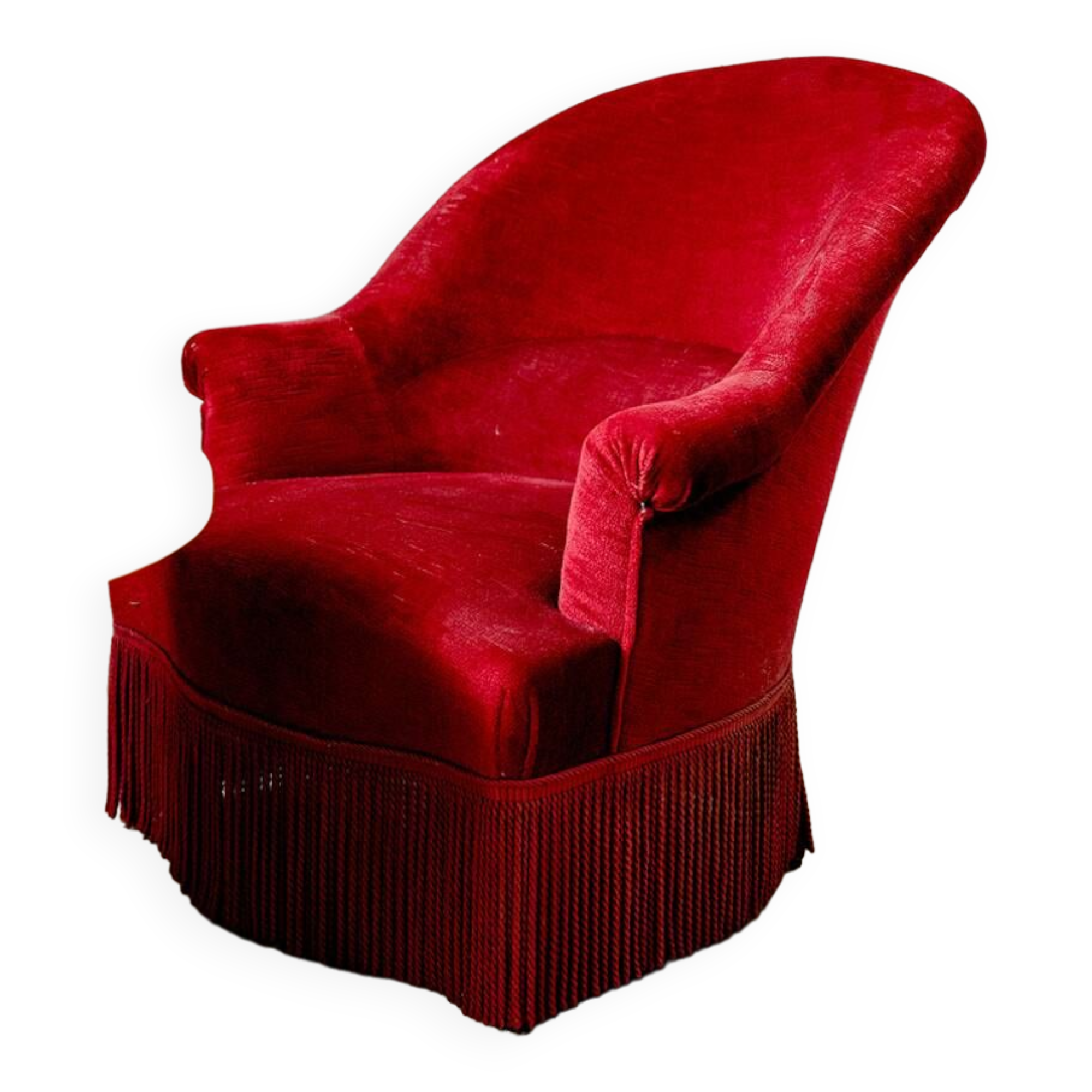 Burgundy toad armchair