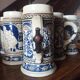 Lot de 6 chopes grès de Westerwald + grand bol + louche