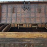 Old Vintage Indian Box on Wooden Wheels Early 20th S