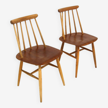 Set de 2 chaises scandinave "Fanett" par Ilmari Tapiovaara, Suède, 1960