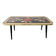 Vintage Coffee Table Floral Glass Top Tapered Legs