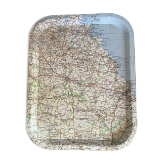 Vintage melamine road map tray