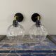 Paire d’appliques murales globe boule vintage