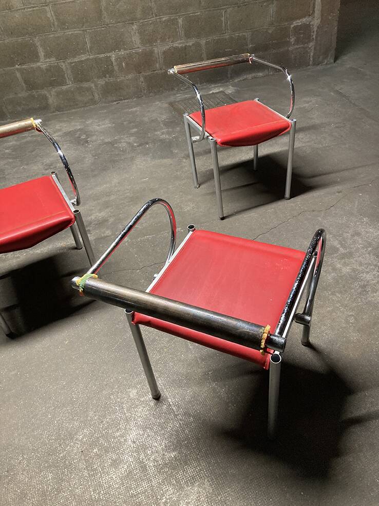 4 post-modern armchairs 1980