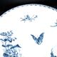 Sarreguemines round plate CARMEN blue butterfly dragonfly earthenware ironstone