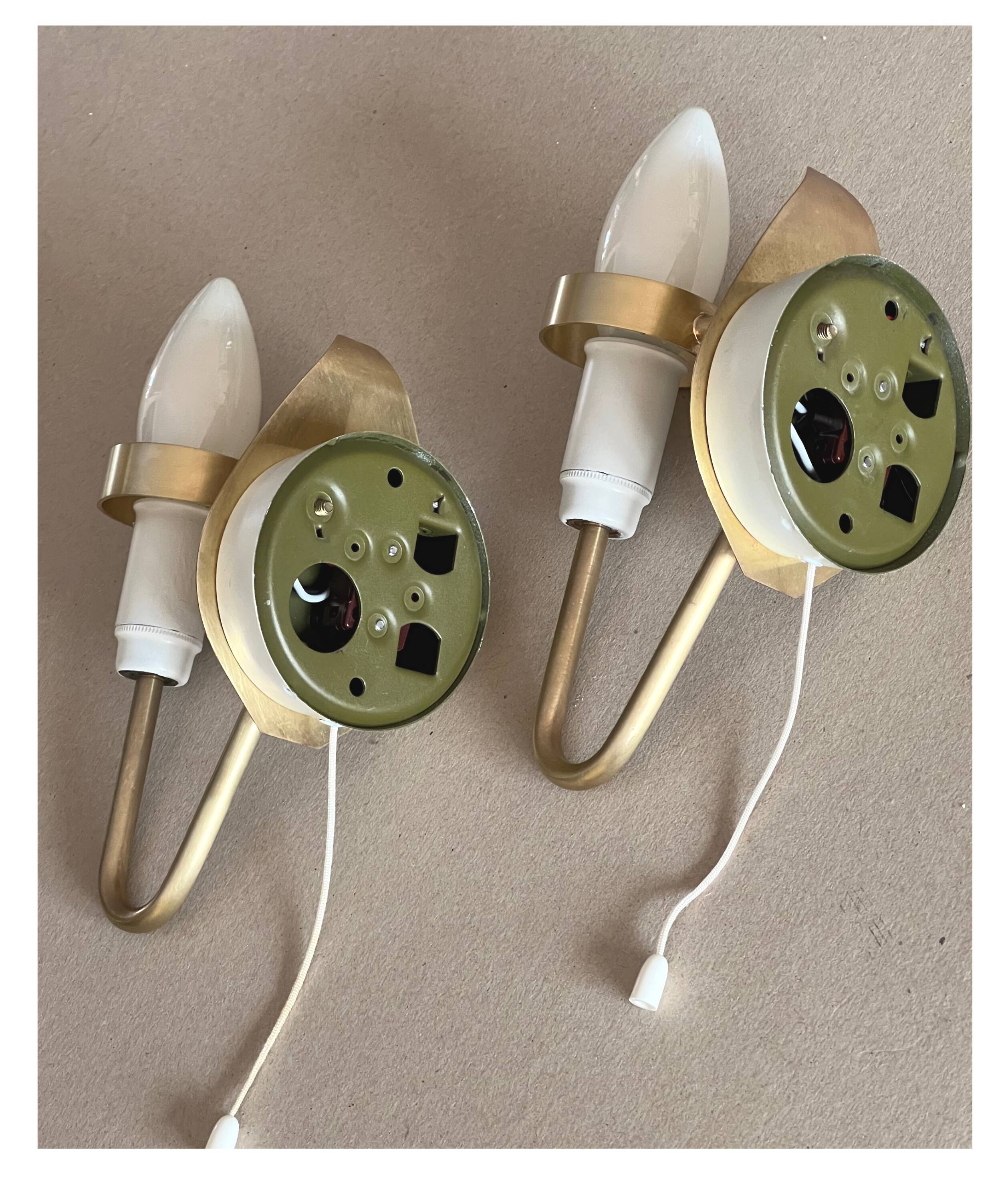 Pair of Mid-Century Glass Sconces