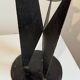 Vintage black metal brutalist tripod candlestick