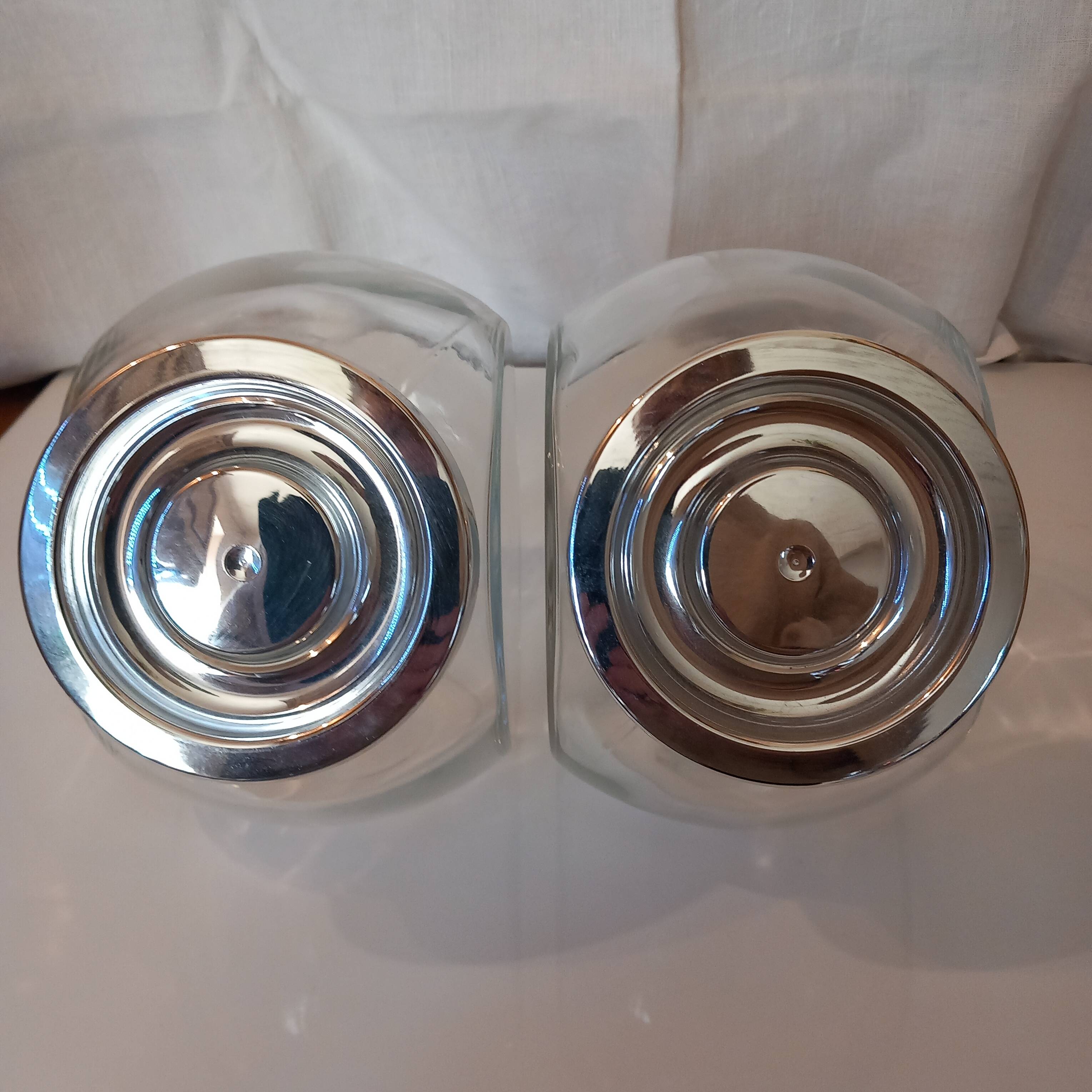 2 vintage Bormioli Rocco glass jars