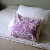 Hand-embroidered cushion