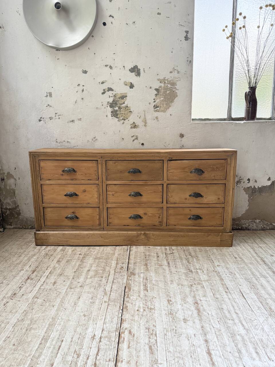 Pine craft cabinet with drawers