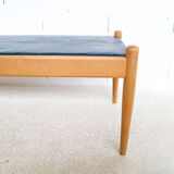 Scandinavian coffee table oak and slate 60's