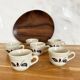 Set of 6 stoneware coffee cups from the 1970s.