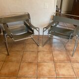 Pair of vintage armchairs B3 vassily by Marcel breuer at the bauhaus circa 1980