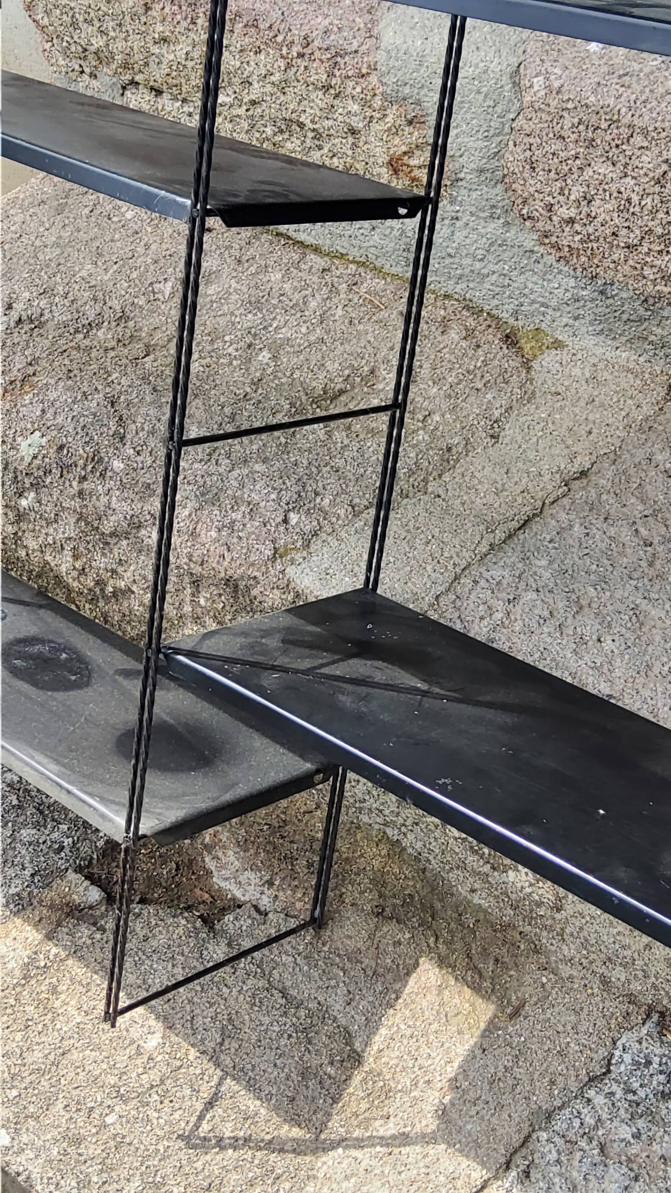 Vintage string wall shelf from the 60s in metal