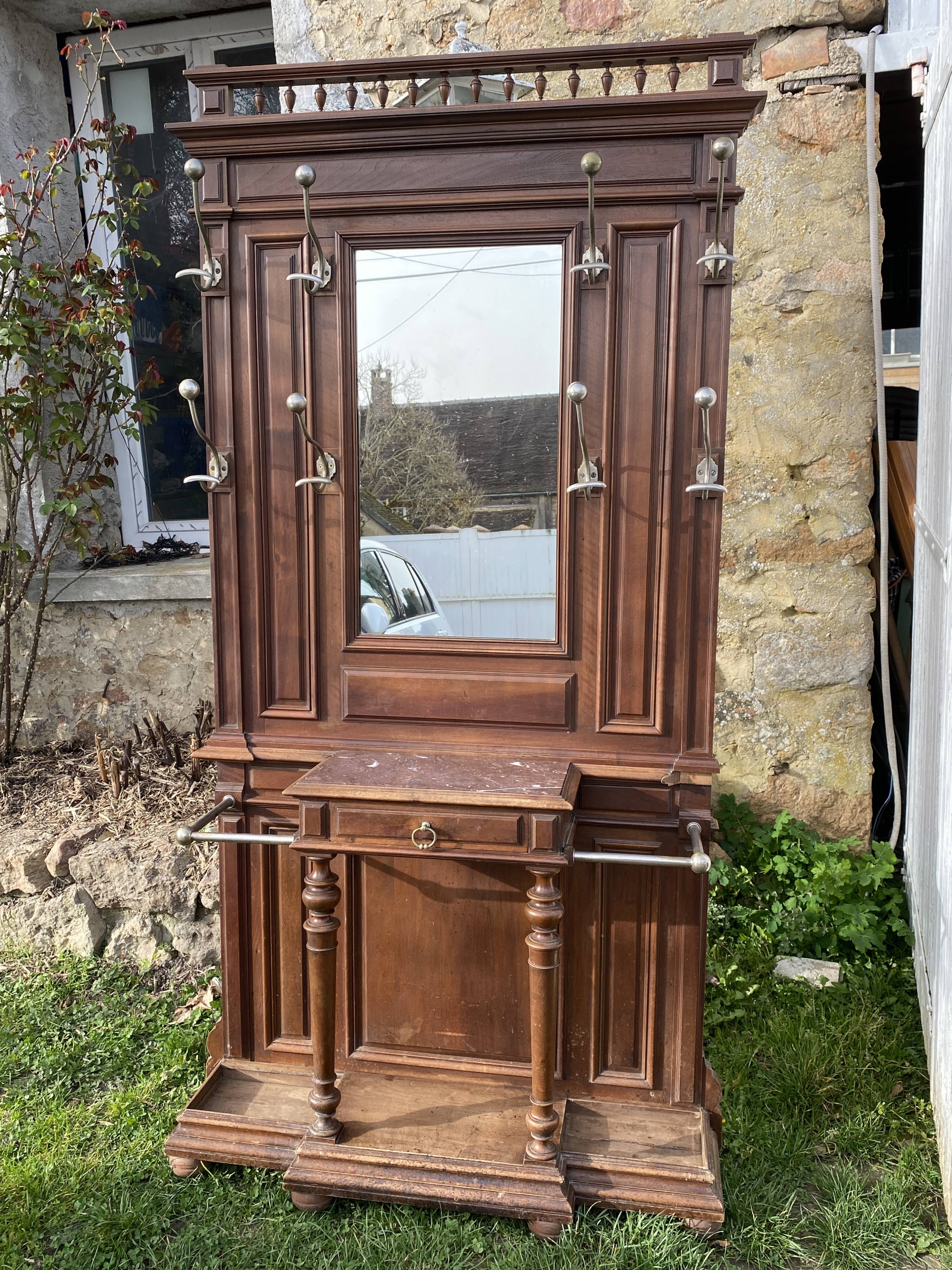 Wall coat rack entrance 218x112cm from the 1920s 1930s