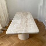 Large Thick Rectangle Travertine Dining Table by My Habitat Design