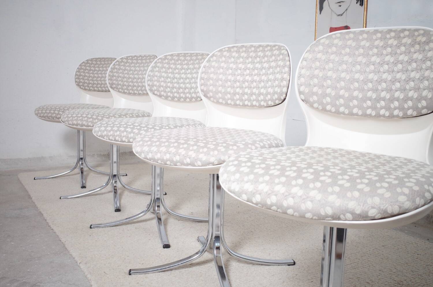 5 x chaises Giroflex 7105 Space Age
