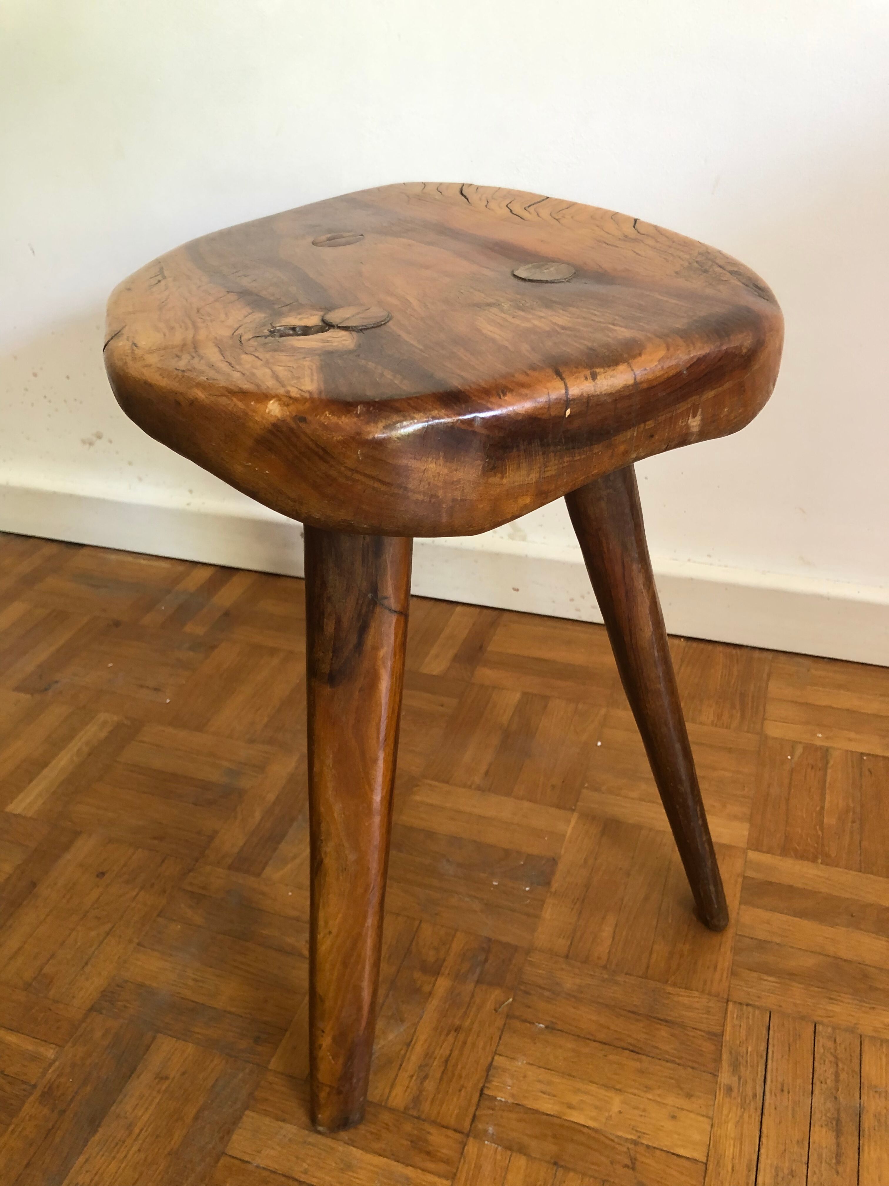 Solid olive stool