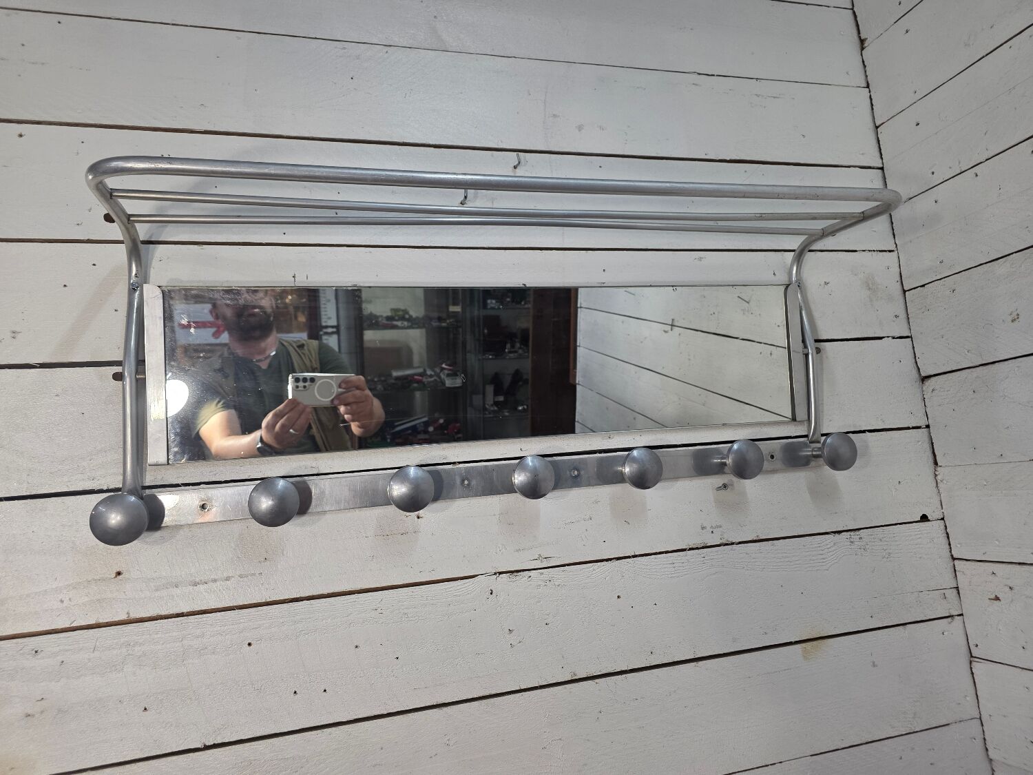 Aluminium coat rack from the 1950s.